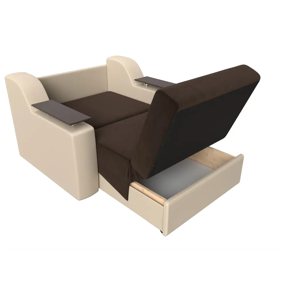 Фото 7 Диван раскладной Лига диванов 132x93x110 см вельвет цвет коричневый/бежевый Фото 7 Диван раскладной Лига диванов 132x93x110 см вельвет цвет коричневый/бежевый