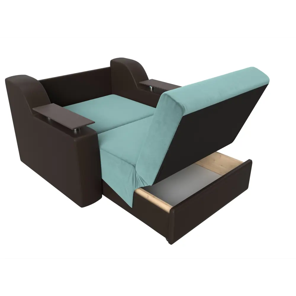 Фото 7 Диван раскладной Лига диванов 132x93x110 см велюр цвет бирюзовый/коричневый Фото 7 Диван раскладной Лига диванов 132x93x110 см велюр цвет бирюзовый/коричневый