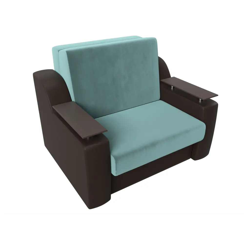 Фото 6 Диван раскладной Лига диванов 132x93x110 см велюр цвет бирюзовый/коричневый Фото 6 Диван раскладной Лига диванов 132x93x110 см велюр цвет бирюзовый/коричневый