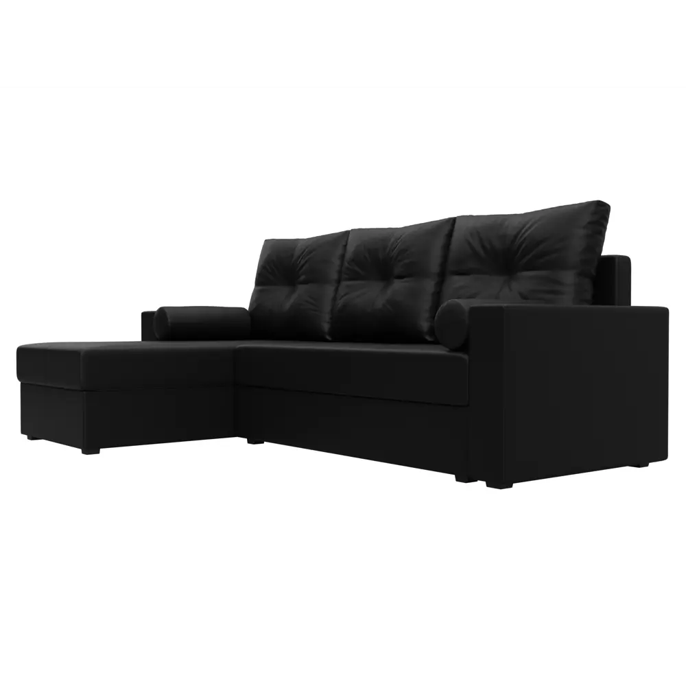 Фото 4 Диван раскладной Лига диванов 114079L_спб 230x87x142 см эко-кожа цвет черный Фото 4 Диван раскладной Лига диванов 114079L_спб 230x87x142 см эко-кожа цвет черный