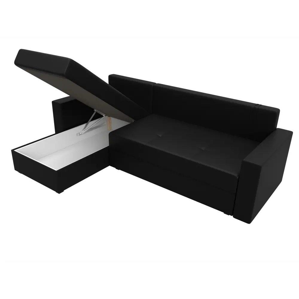 Фото 9 Диван раскладной Лига диванов 114079L_спб 230x87x142 см эко-кожа цвет черный Фото 9 Диван раскладной Лига диванов 114079L_спб 230x87x142 см эко-кожа цвет черный