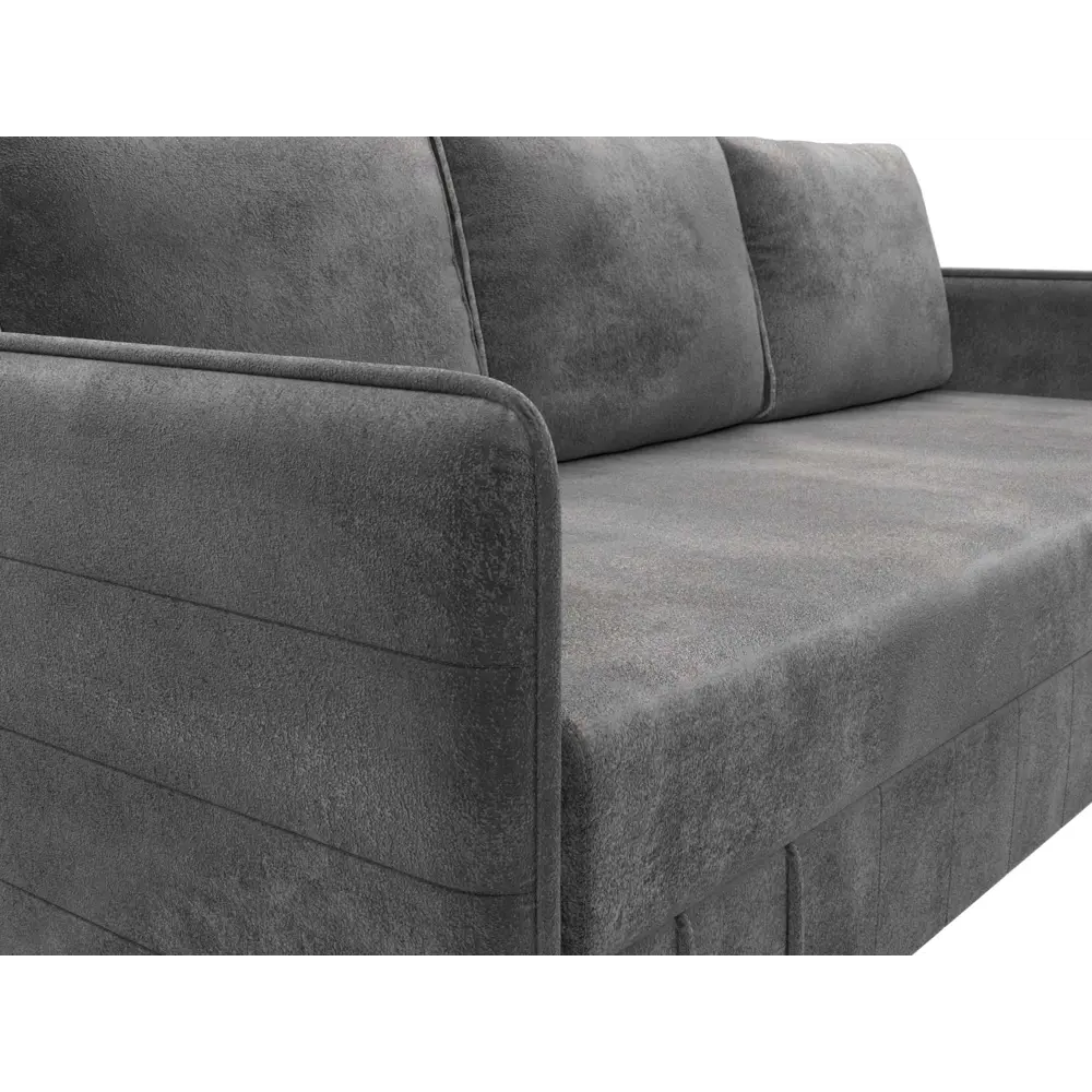 Фото 3 Диван раскладной Лига диванов 204x90x105 см велюр цвет tower 10 серый