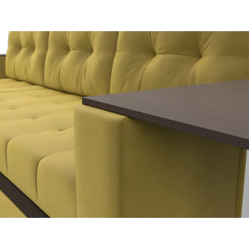 Фото 3 Диван раскладной Лига диванов 105551L_спб 249x93x154 см вельвет цвет желтый/коричневый