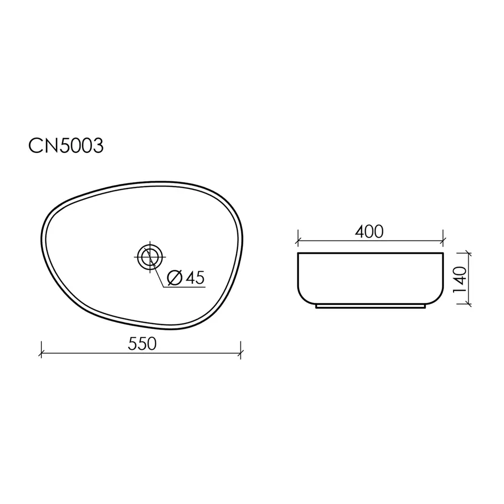 Фото 5 Накладная раковина CERAMICANOVA Element ассиметричной формы 55 см CN5003 Фото 5 Накладная раковина CERAMICANOVA Element ассиметричной формы 55 см CN5003