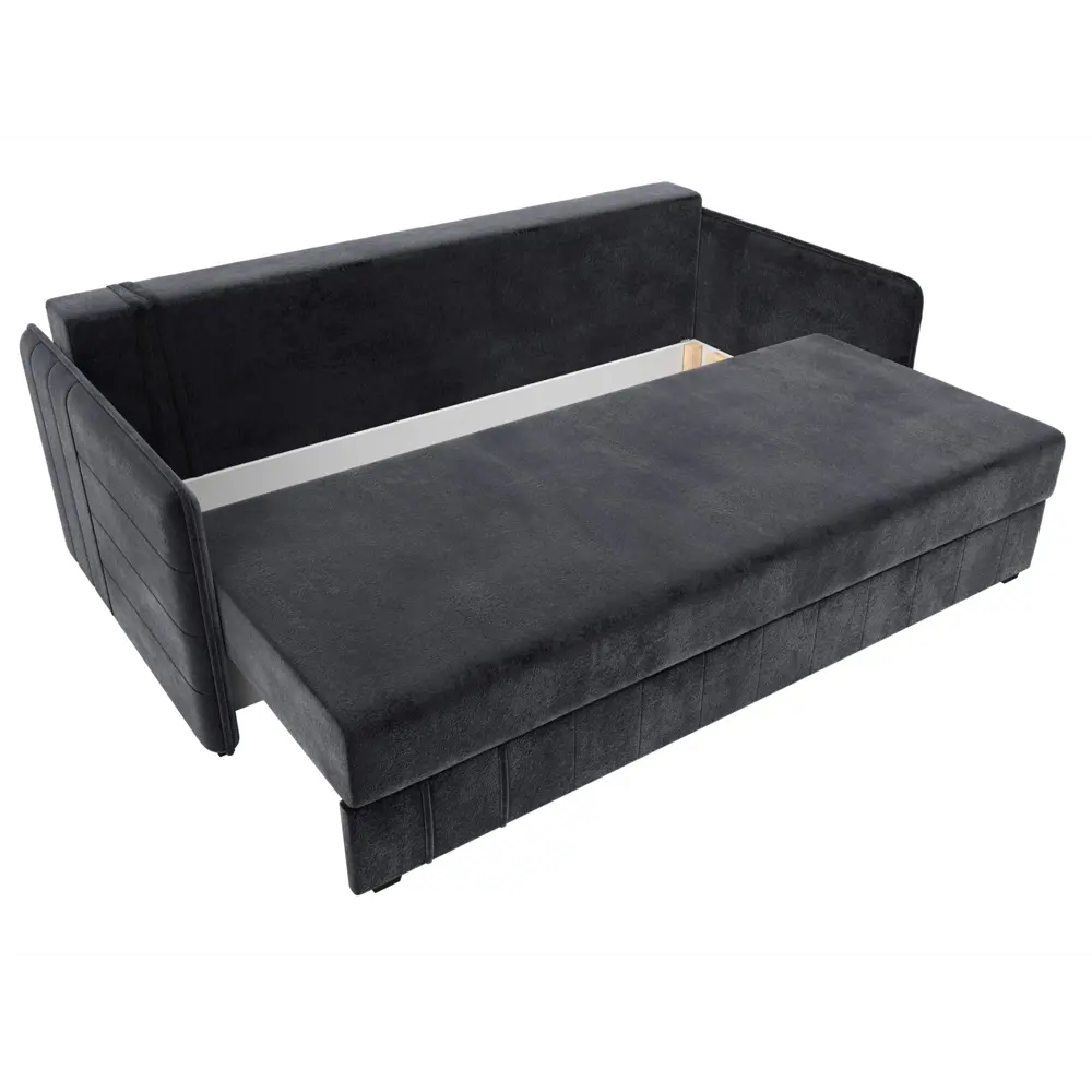 Фото 7 Диван раскладной Лига диванов 204x90x105 см велюр цвет tower 11 темно-серый