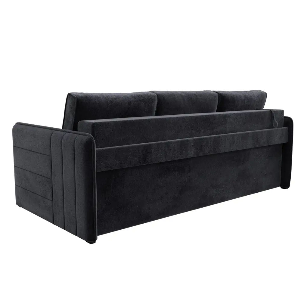 Фото 5 Диван раскладной Лига диванов 204x90x105 см велюр цвет tower 11 темно-серый