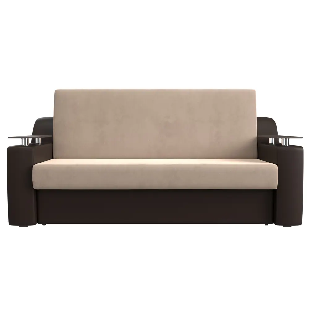 Фото 2 Диван раскладной Лига диванов 172x93x110 см велюр цвет бежевый/коричневый