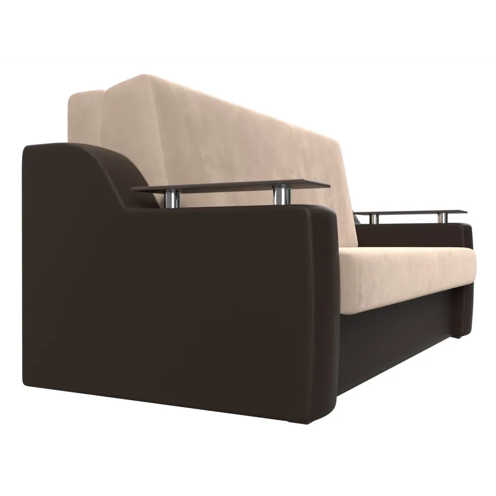 Фото 4 Диван раскладной Лига диванов 172x93x110 см велюр цвет бежевый/коричневый