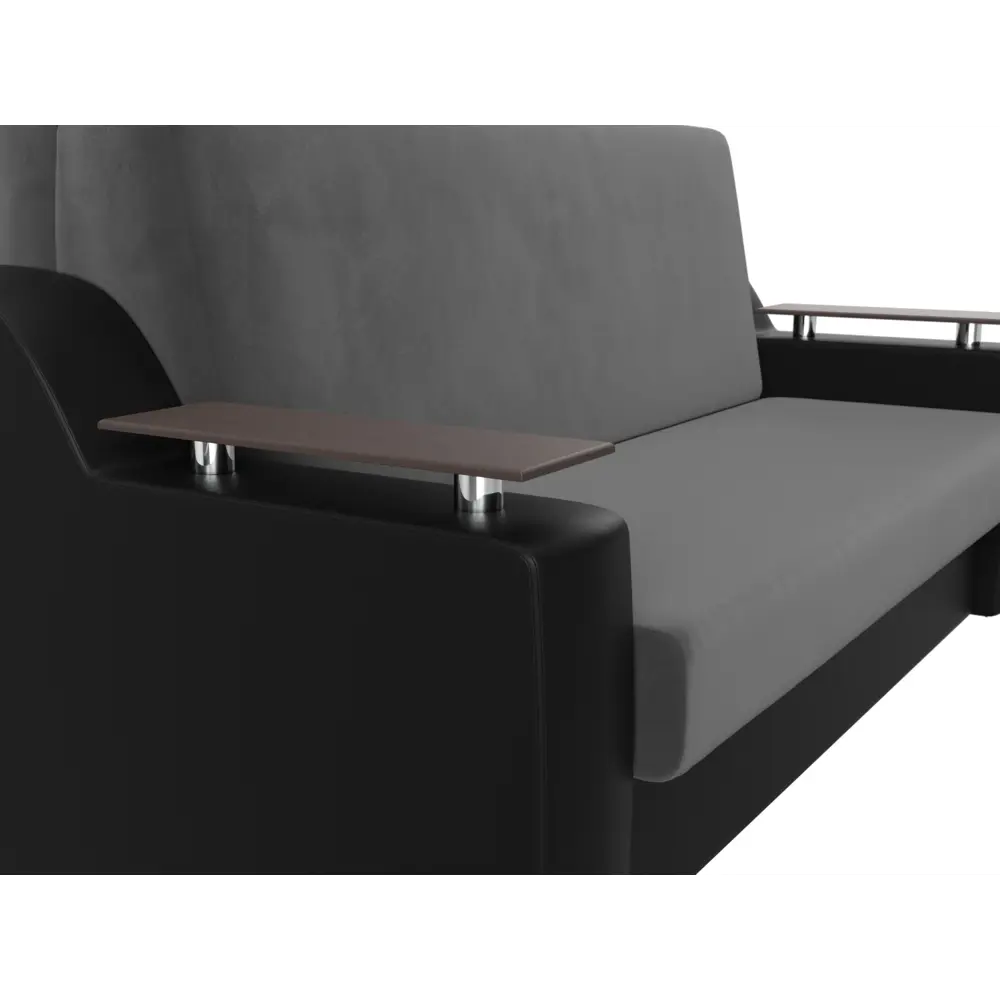 Фото 3 Диван раскладной Лига диванов 172x93x110 см велюр цвет серый/черный Фото 3 Диван раскладной Лига диванов 172x93x110 см велюр цвет серый/черный