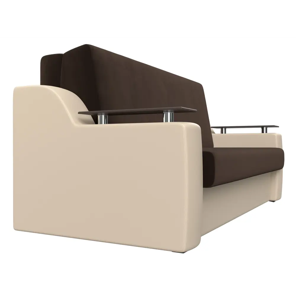 Фото 4 Диван раскладной Лига диванов 192x93x110 см вельвет цвет коричневый/бежевый Фото 4 Диван раскладной Лига диванов 192x93x110 см вельвет цвет коричневый/бежевый
