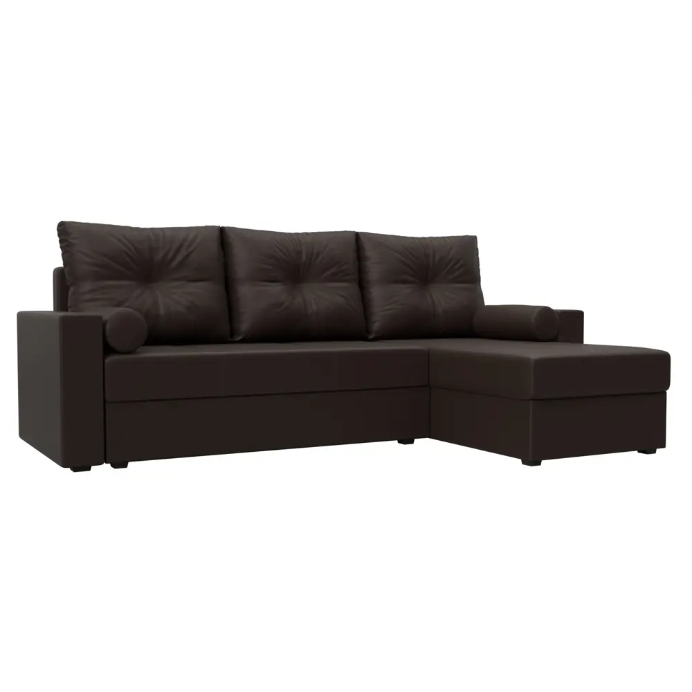 Фото Диван раскладной Лига диванов 114078_спб 230x87x142 см эко-кожа цвет коричневый Фото Диван раскладной Лига диванов 114078_спб 230x87x142 см эко-кожа цвет коричневый