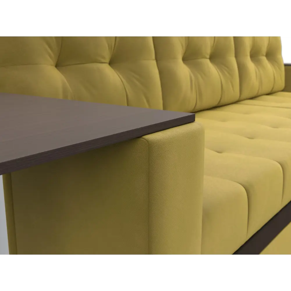 Фото 3 Диван раскладной Лига диванов 105551_спб 249x93x154 см вельвет цвет желтый/коричневый