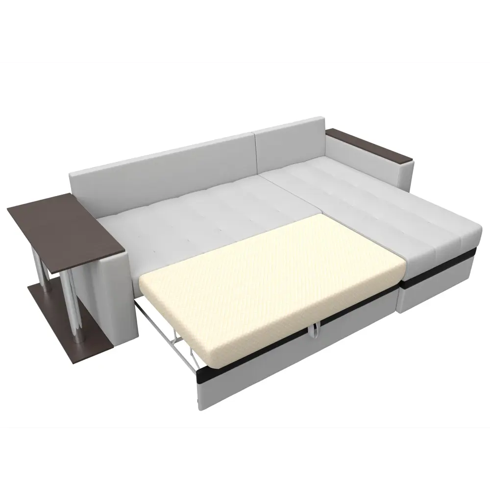 Фото 7 Диван раскладной Лига диванов 28460_спб 249x93x154 см эко-кожа цвет белый/черный