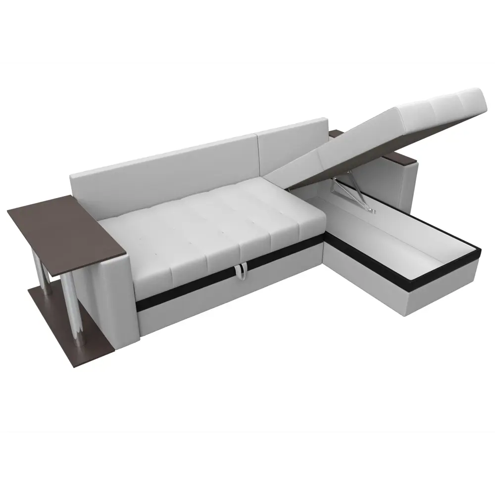 Фото 8 Диван раскладной Лига диванов 28460_спб 249x93x154 см эко-кожа цвет белый/черный