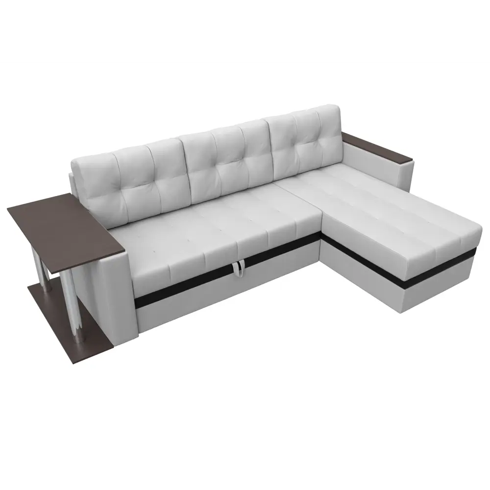 Фото 6 Диван раскладной Лига диванов 28460_спб 249x93x154 см эко-кожа цвет белый/черный