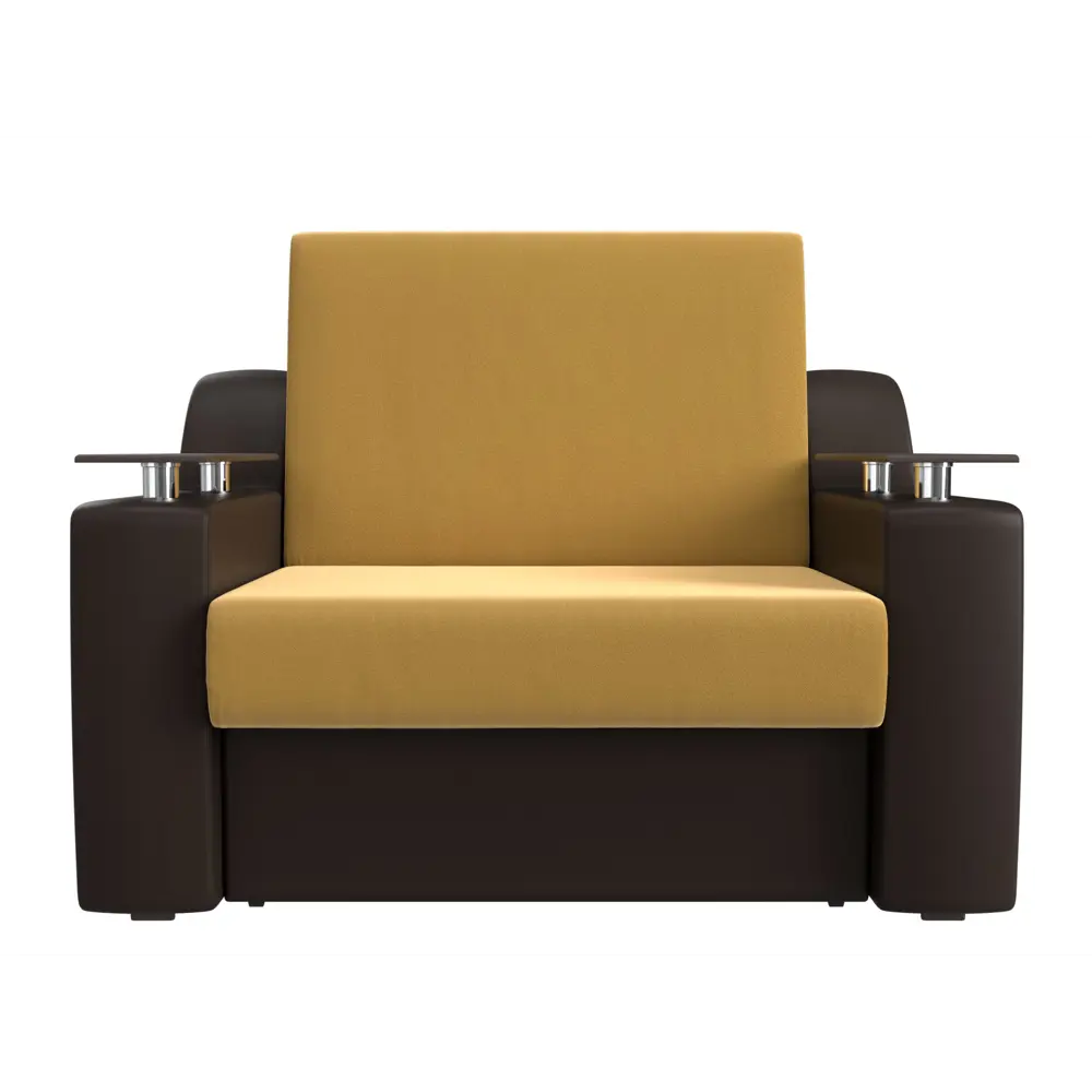 Фото 2 Диван раскладной Лига диванов 132x93x110 см вельвет цвет желтый/коричневый Фото 2 Диван раскладной Лига диванов 132x93x110 см вельвет цвет желтый/коричневый