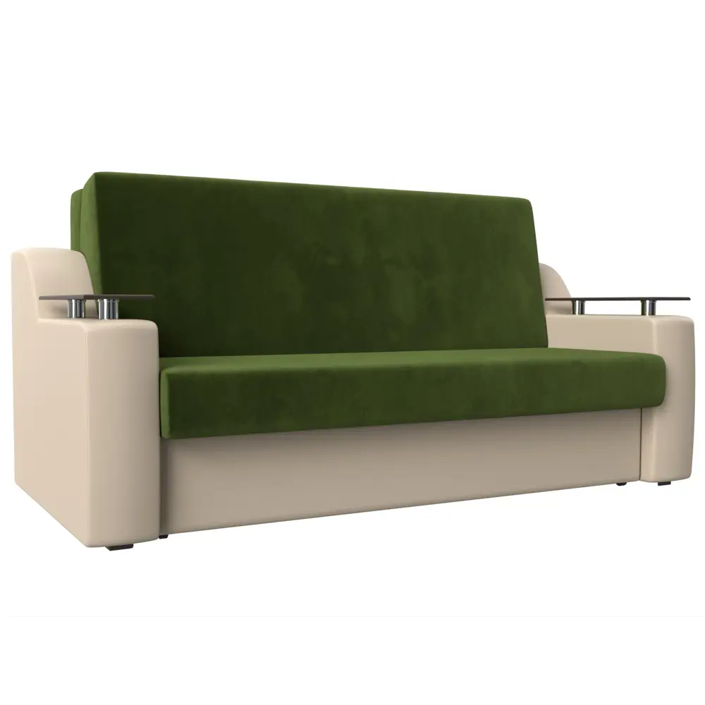 Фото Диван раскладной Лига диванов 172x93x110 см вельвет цвет зеленый/бежевый Фото Диван раскладной Лига диванов 172x93x110 см вельвет цвет зеленый/бежевый