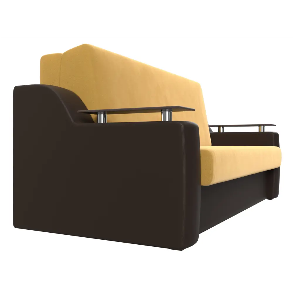 Фото 4 Диван раскладной Лига диванов 192x93x110 см вельвет цвет желтый/коричневый Фото 4 Диван раскладной Лига диванов 192x93x110 см вельвет цвет желтый/коричневый