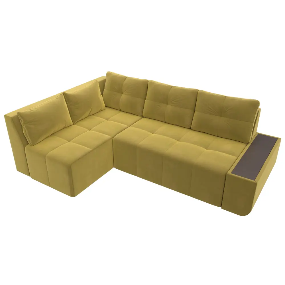 Фото 6 Диван раскладной Лига диванов 109691L_спб 263x88x169 см вельвет цвет желтый