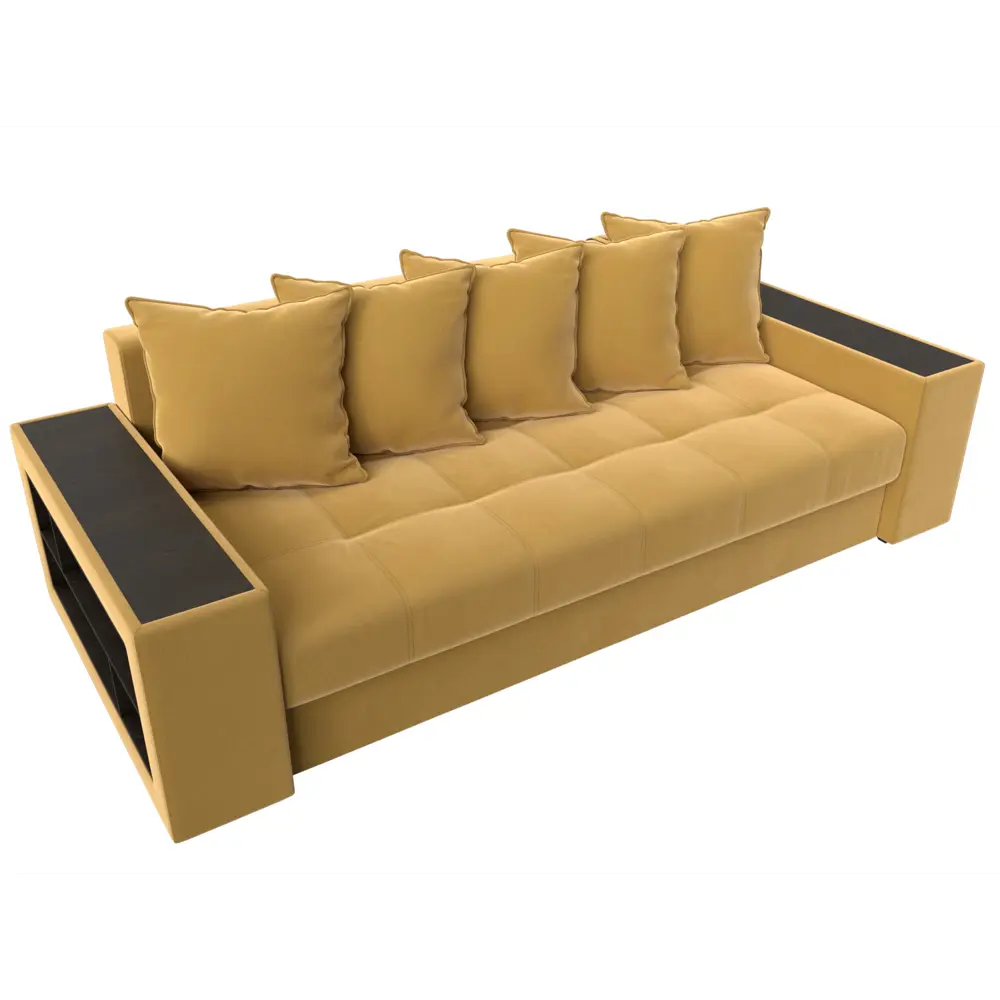 Фото 6 Диван раскладной Лига диванов 110545_спб 240x96x109 см вельвет цвет желтый