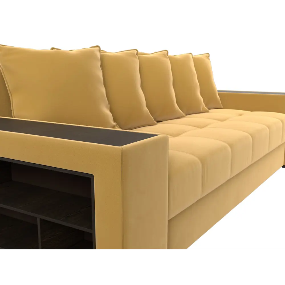 Фото 3 Диван раскладной Лига диванов 110545_спб 240x96x109 см вельвет цвет желтый
