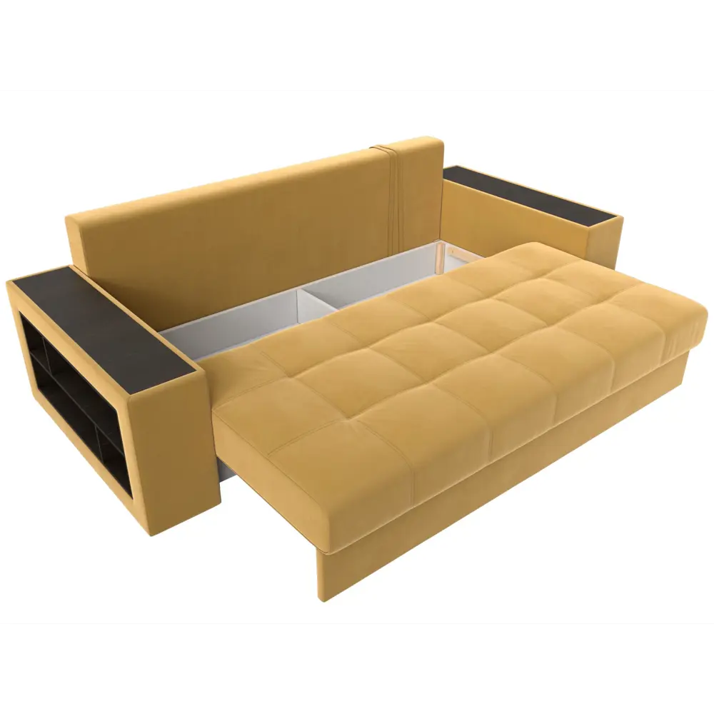 Фото 7 Диван раскладной Лига диванов 110545_спб 240x96x109 см вельвет цвет желтый