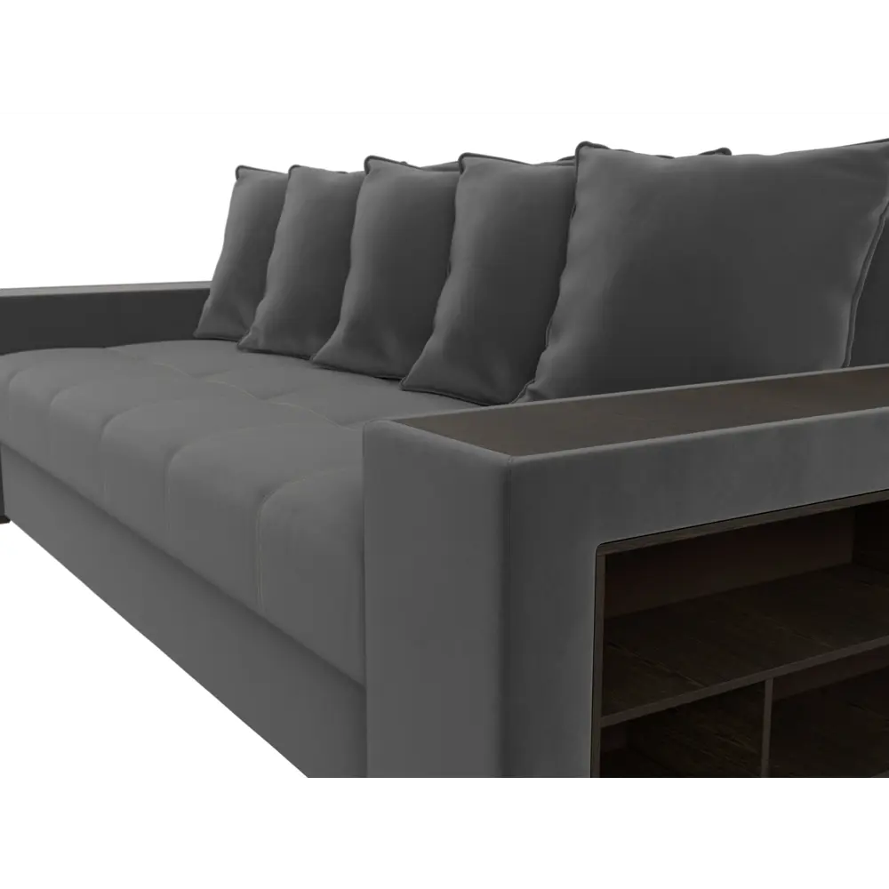 Фото 3 Диван раскладной Лига диванов 110566R_спб 240x96x109 см велюр цвет серый Фото 3 Диван раскладной Лига диванов 110566R_спб 240x96x109 см велюр цвет серый