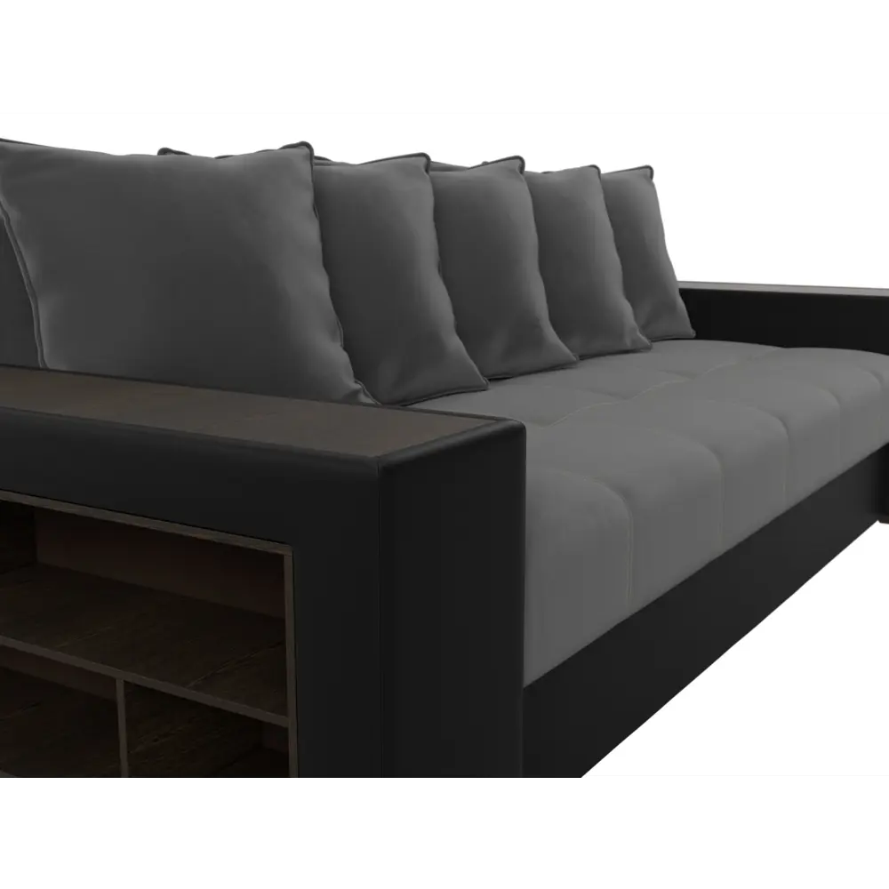 Фото 3 Диван раскладной Лига диванов 110574_спб 240x96x109 см велюр цвет серый/черный Фото 3 Диван раскладной Лига диванов 110574_спб 240x96x109 см велюр цвет серый/черный