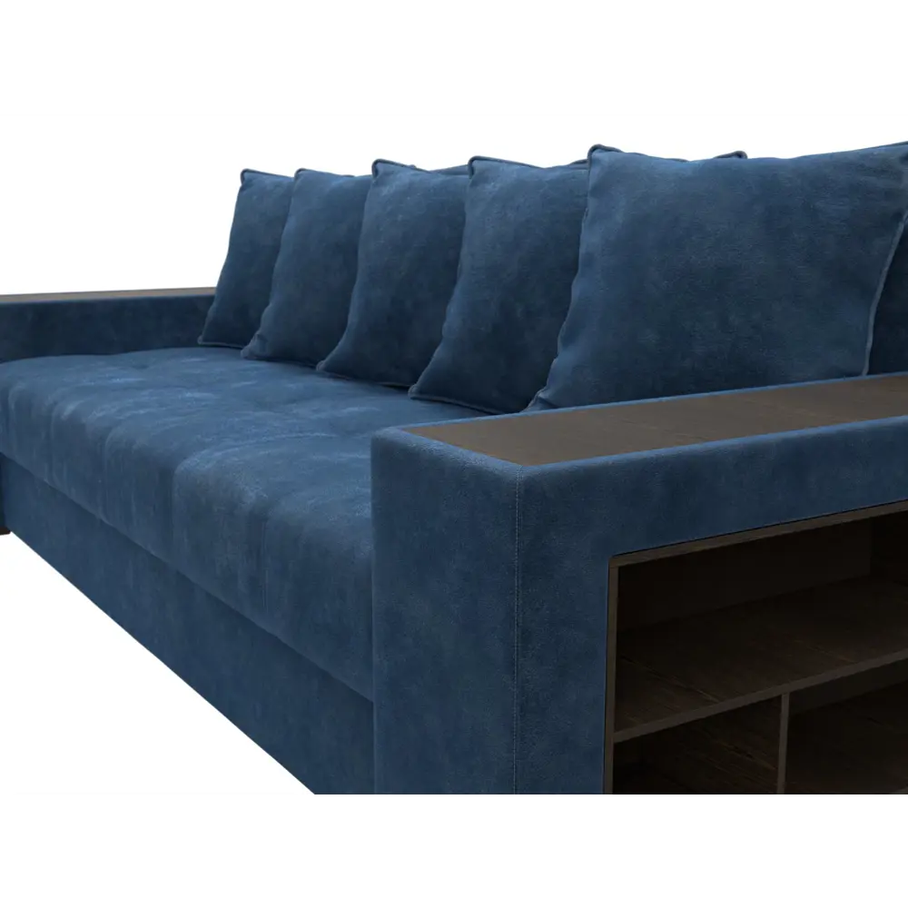 Фото 3 Диван раскладной Лига диванов 126462_спб 240x96x109 см велюр цвет brut 11 синий Фото 3 Диван раскладной Лига диванов 126462_спб 240x96x109 см велюр цвет brut 11 синий