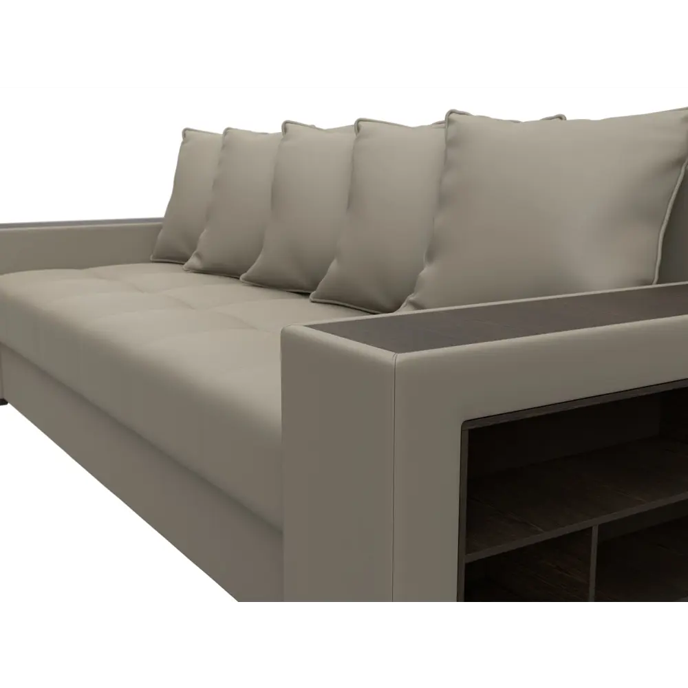 Фото 3 Диван раскладной Лига диванов 126464_спб 240x96x109 см эко-кожа цвет grifon 04 бежевый