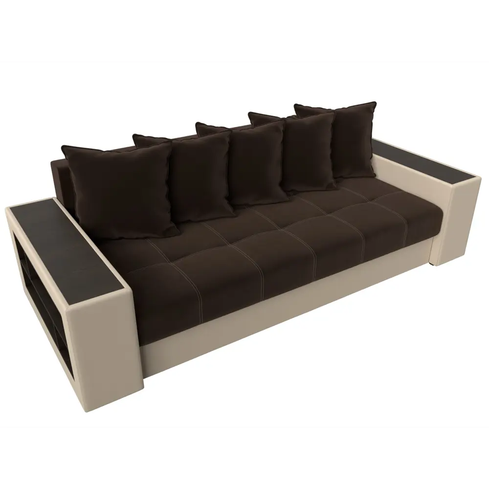 Фото 6 Диван раскладной Лига диванов 31500_спб 240x96x109 см вельвет цвет коричневый/бежевый Фото 6 Диван раскладной Лига диванов 31500_спб 240x96x109 см вельвет цвет коричневый/бежевый