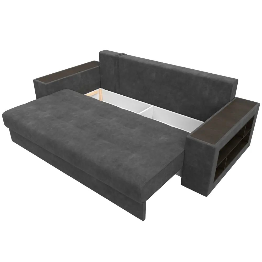 Фото 7 Диван раскладной Лига диванов 126460_спб 240x96x109 см велюр цвет brut 16 темно-серый