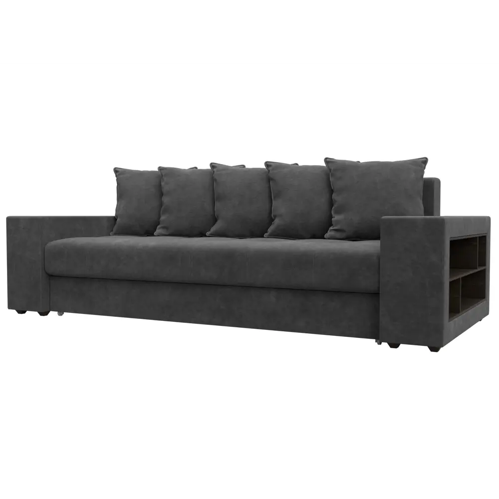 Фото Диван раскладной Лига диванов 126460_спб 240x96x109 см велюр цвет brut 16 темно-серый