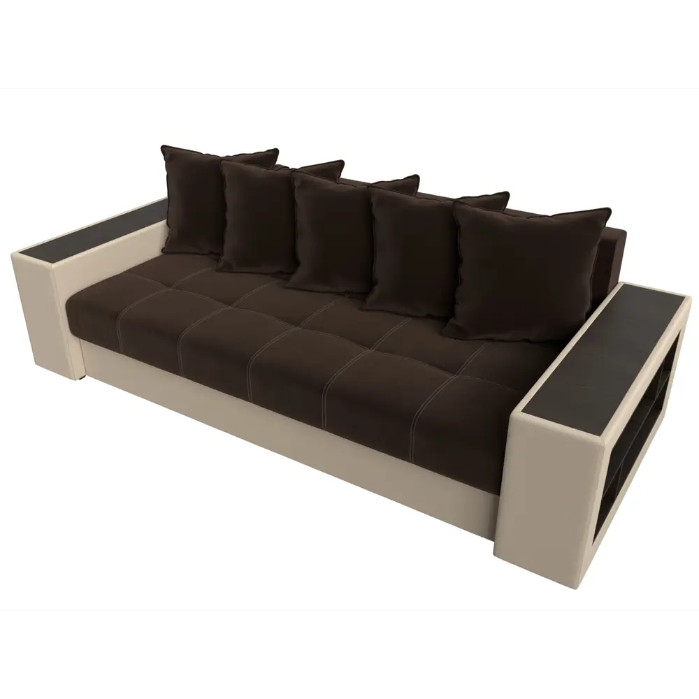 Фото 6 Диван раскладной Лига диванов 31500R_спб 240x96x109 см вельвет цвет коричневый/бежевый Фото 6 Диван раскладной Лига диванов 31500R_спб 240x96x109 см вельвет цвет коричневый/бежевый
