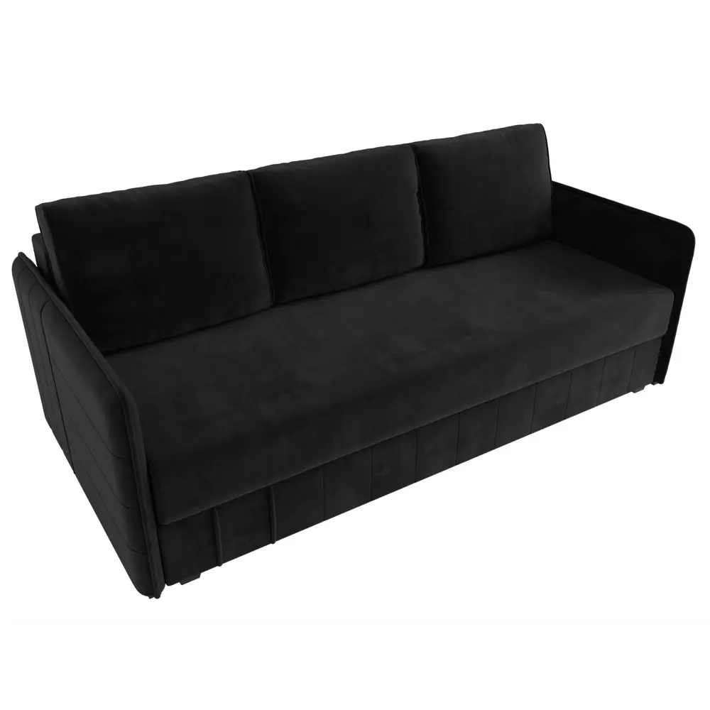Фото 6 Диван раскладной Лига диванов 204x90x105 см велюр цвет черный Фото 6 Диван раскладной Лига диванов 204x90x105 см велюр цвет черный