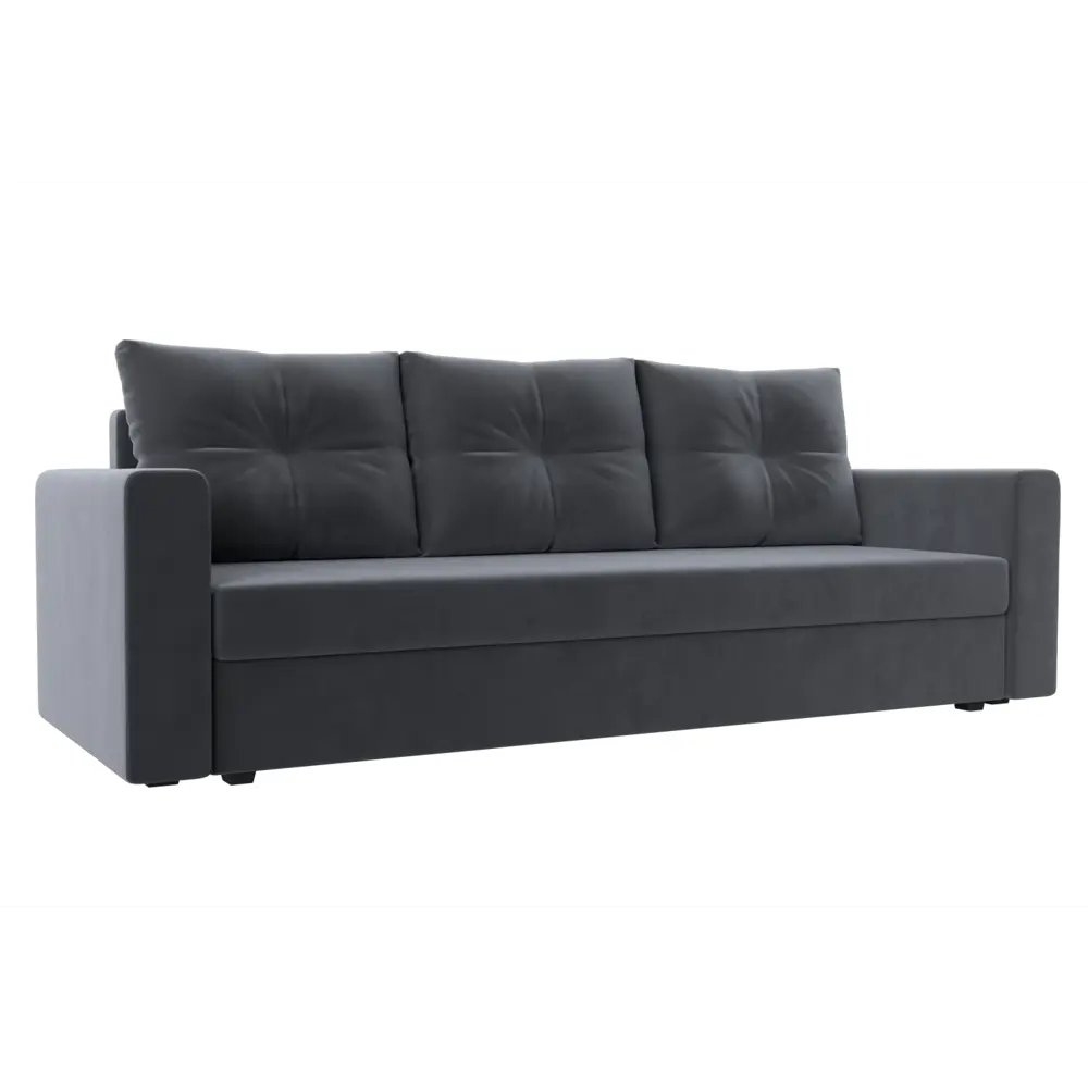 Фото Диван раскладной Лига диванов 121182_спб 220x90x80 см велюр цвет серый Фото Диван раскладной Лига диванов 121182_спб 220x90x80 см велюр цвет серый