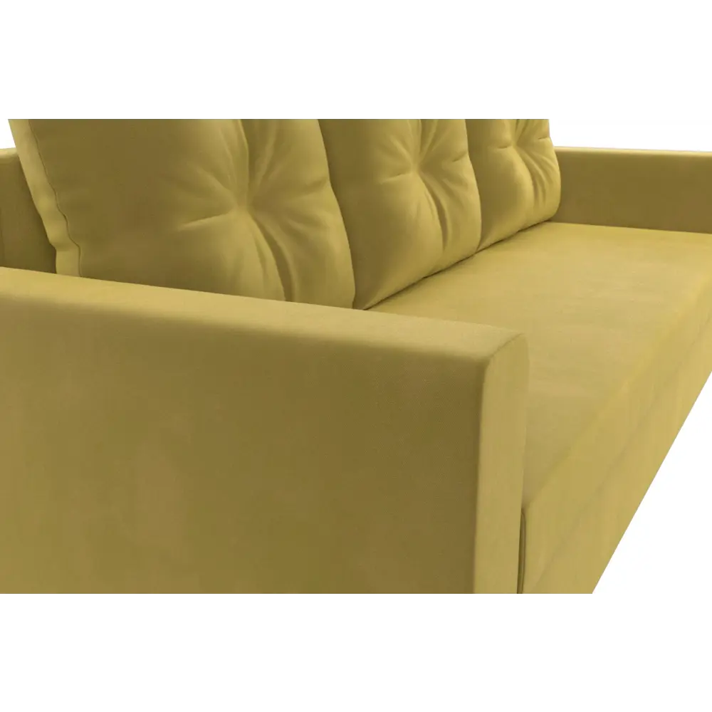 Фото 3 Диван раскладной Лига диванов 121187_спб 220x90x80 см вельвет цвет желтый Фото 3 Диван раскладной Лига диванов 121187_спб 220x90x80 см вельвет цвет желтый