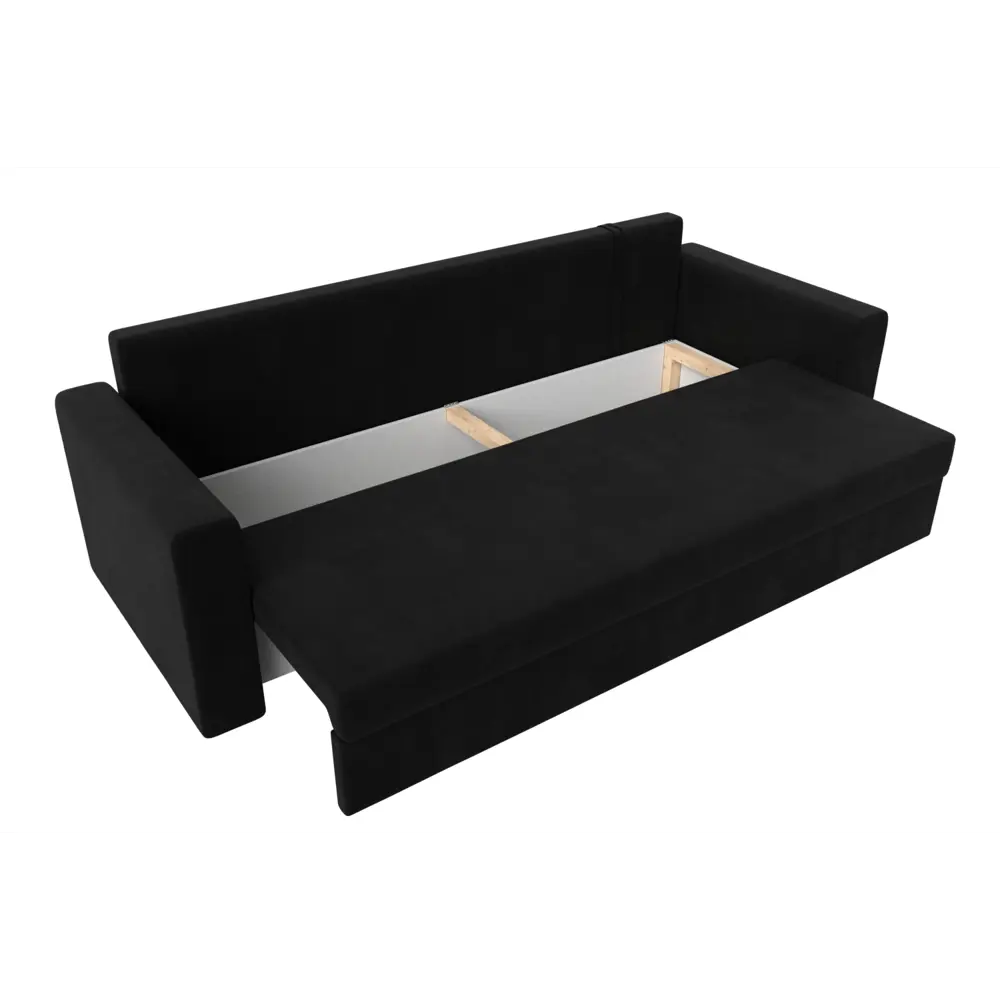 Фото 7 Диван раскладной Лига диванов 121193_спб 220x90x80 см вельвет цвет черный Фото 7 Диван раскладной Лига диванов 121193_спб 220x90x80 см вельвет цвет черный