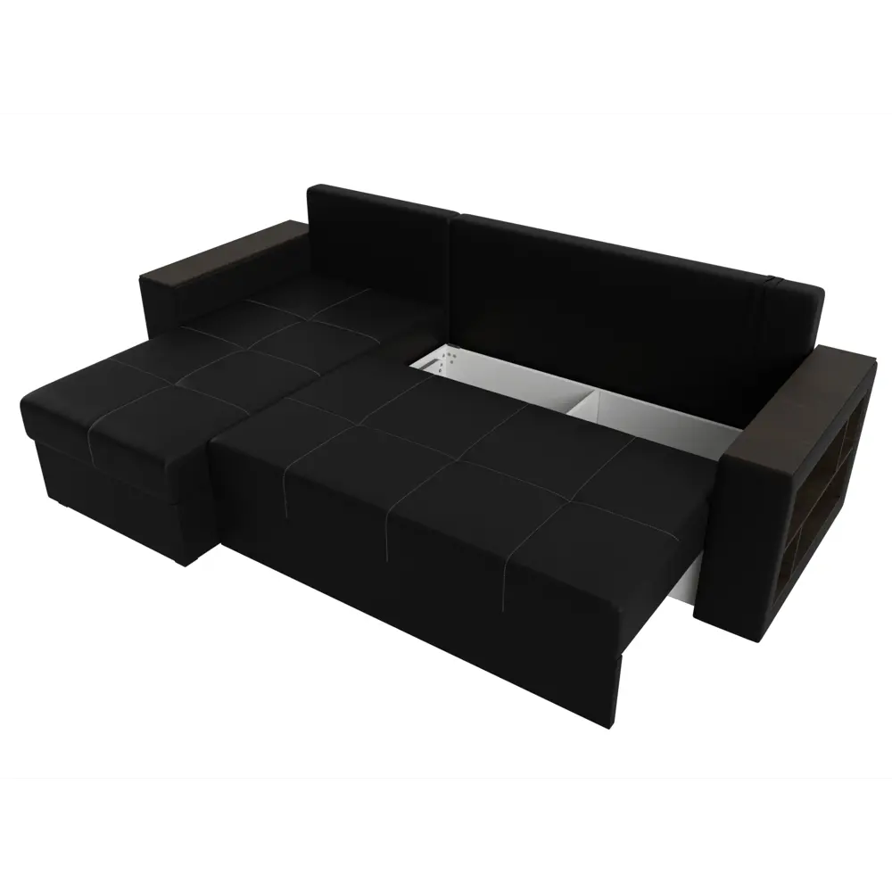 Фото 7 Диван раскладной Лига диванов 114201L_спб 236x85x140 см эко-кожа цвет черный Фото 7 Диван раскладной Лига диванов 114201L_спб 236x85x140 см эко-кожа цвет черный
