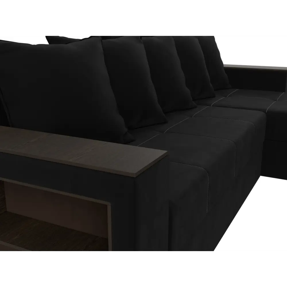 Фото 3 Диван раскладной Лига диванов 114170_спб 236x85x140 см вельвет цвет черный Фото 3 Диван раскладной Лига диванов 114170_спб 236x85x140 см вельвет цвет черный