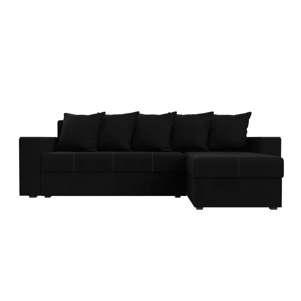 Фото 2 Диван раскладной Лига диванов 114170_спб 236x85x140 см вельвет цвет черный Фото 2 Диван раскладной Лига диванов 114170_спб 236x85x140 см вельвет цвет черный