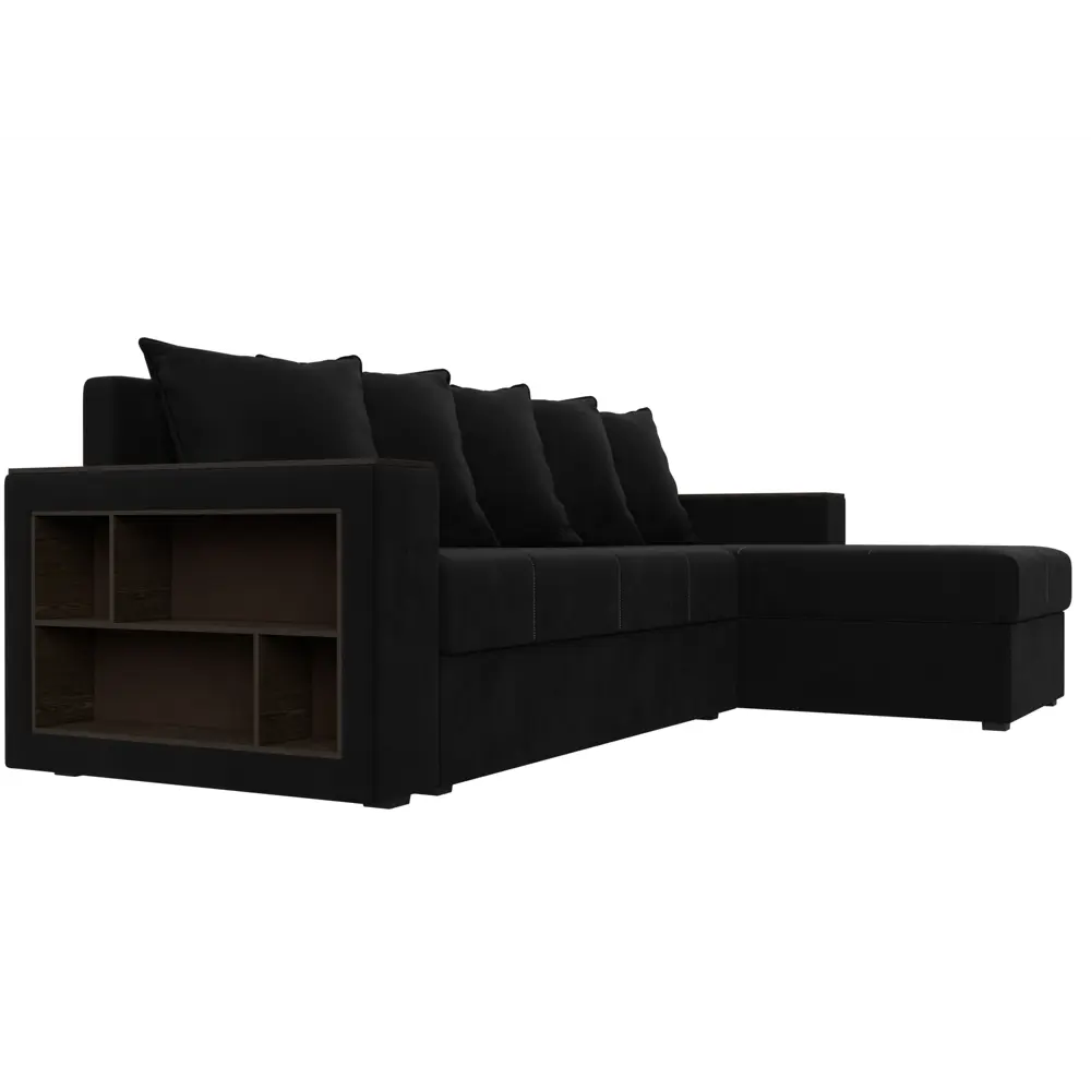 Фото 4 Диван раскладной Лига диванов 114170_спб 236x85x140 см вельвет цвет черный Фото 4 Диван раскладной Лига диванов 114170_спб 236x85x140 см вельвет цвет черный