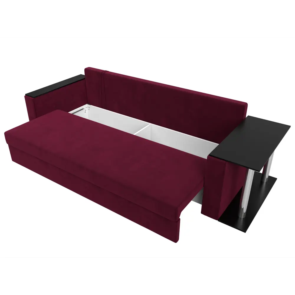 Фото 7 Диван раскладной Лига диванов 112479R_спб 230x90x80 см вельвет цвет бордовый
