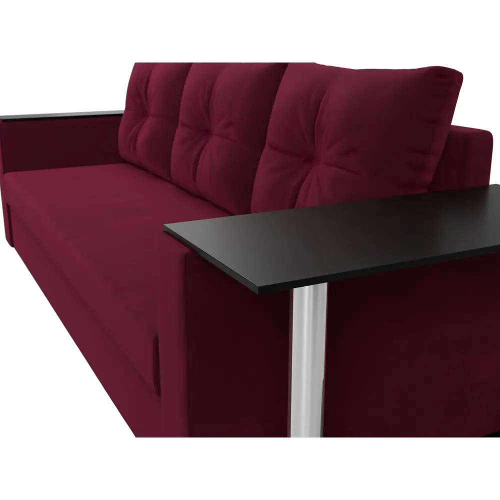 Фото 3 Диван раскладной Лига диванов 112479R_спб 230x90x80 см вельвет цвет бордовый