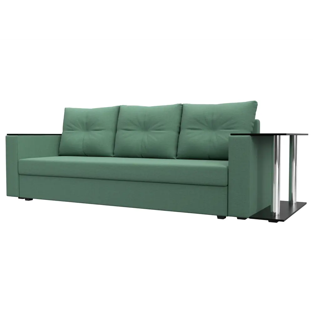 Фото Диван раскладной Лига диванов 126160_спб 230x90x80 см рогожка цвет амур 11 зеленый