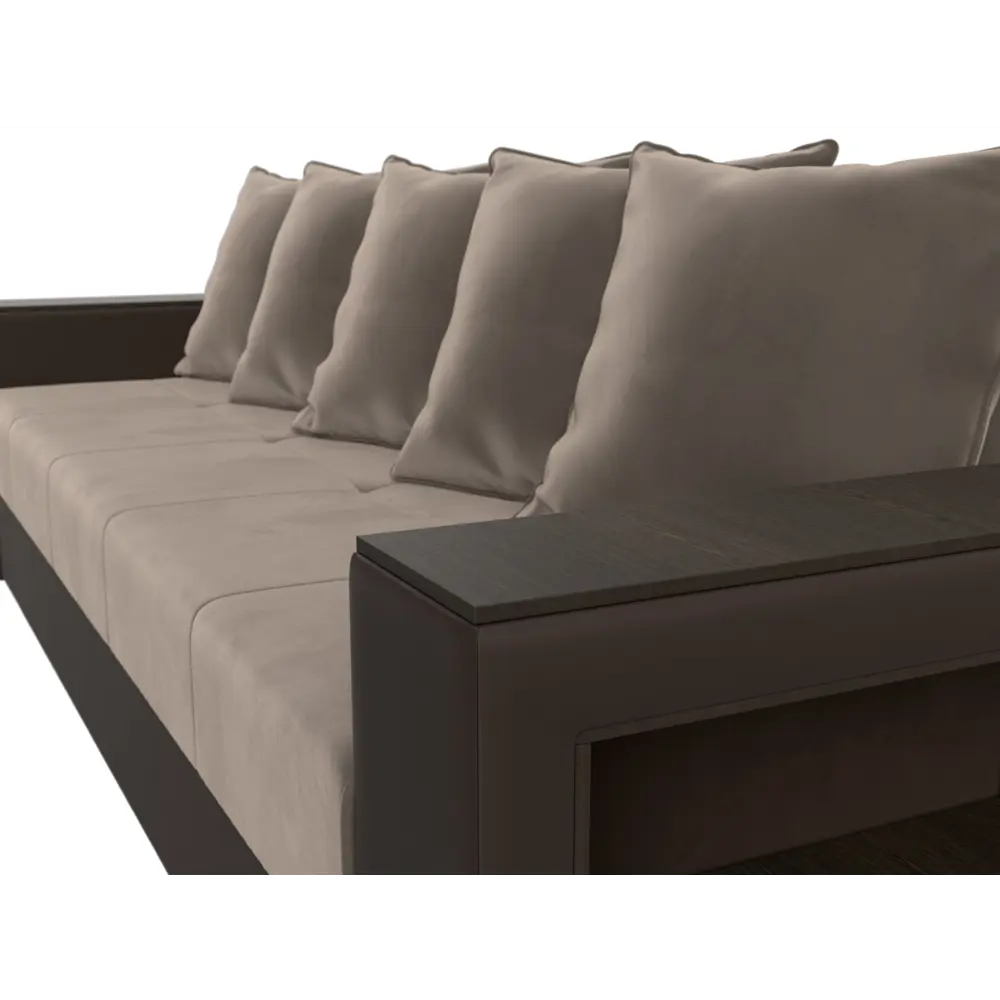 Фото 3 Диван раскладной Лига диванов 114374_спб 230x90x80 см велюр цвет коричневый\коричневый Фото 3 Диван раскладной Лига диванов 114374_спб 230x90x80 см велюр цвет коричневый\коричневый