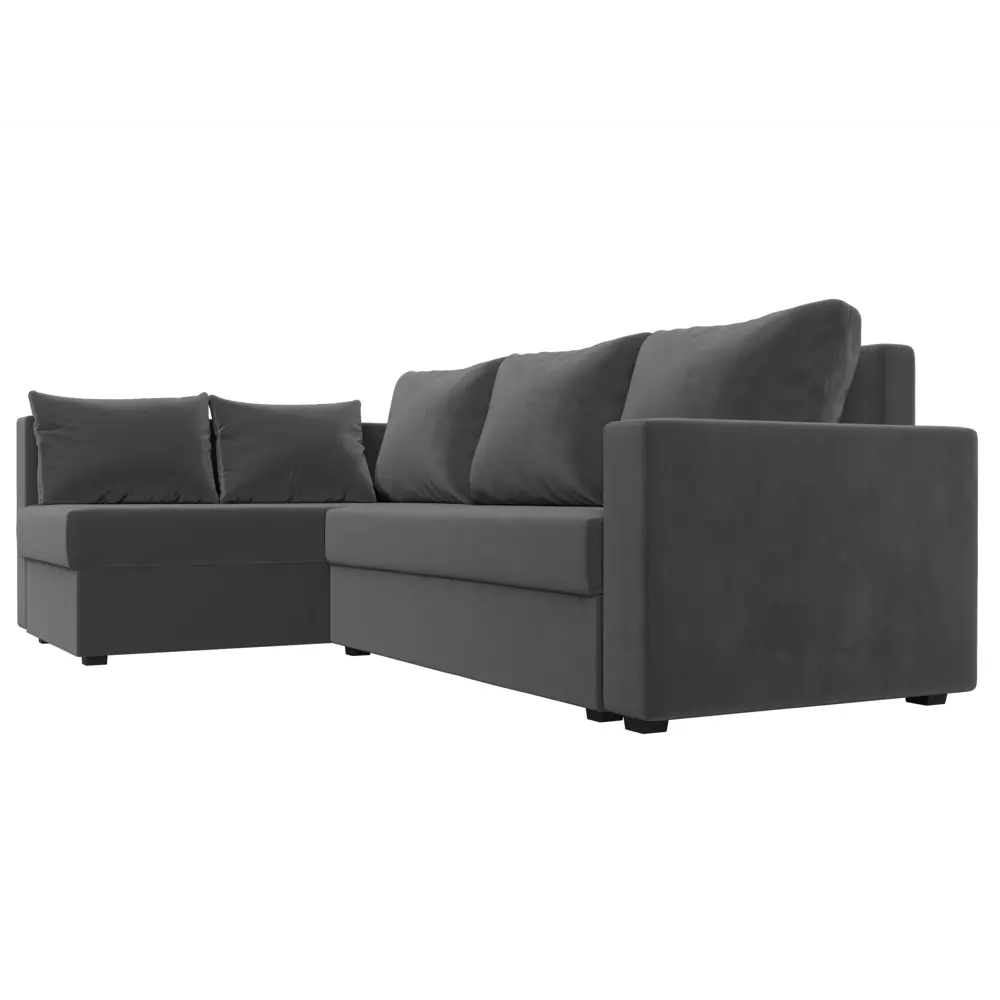 Фото 4 Диван раскладной Лига диванов 112525L_спб 226x90x140 см велюр цвет серый