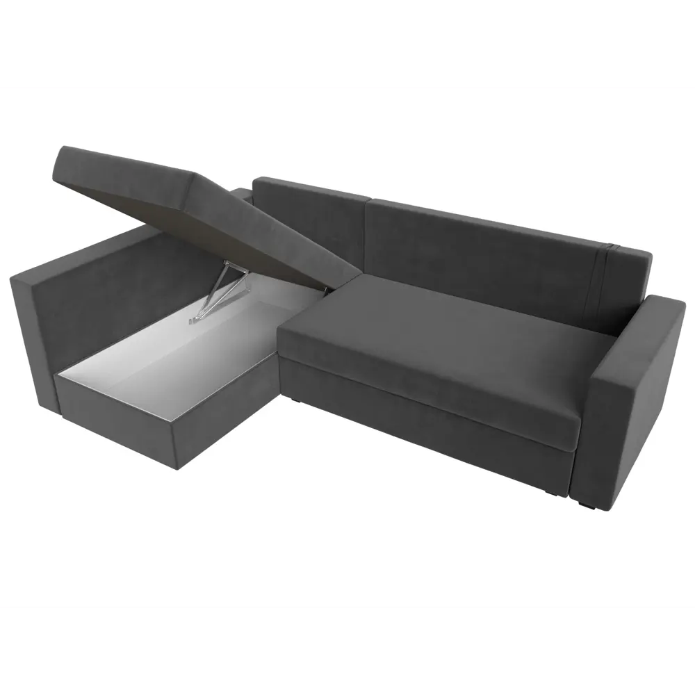 Фото 9 Диван раскладной Лига диванов 112525L_спб 226x90x140 см велюр цвет серый