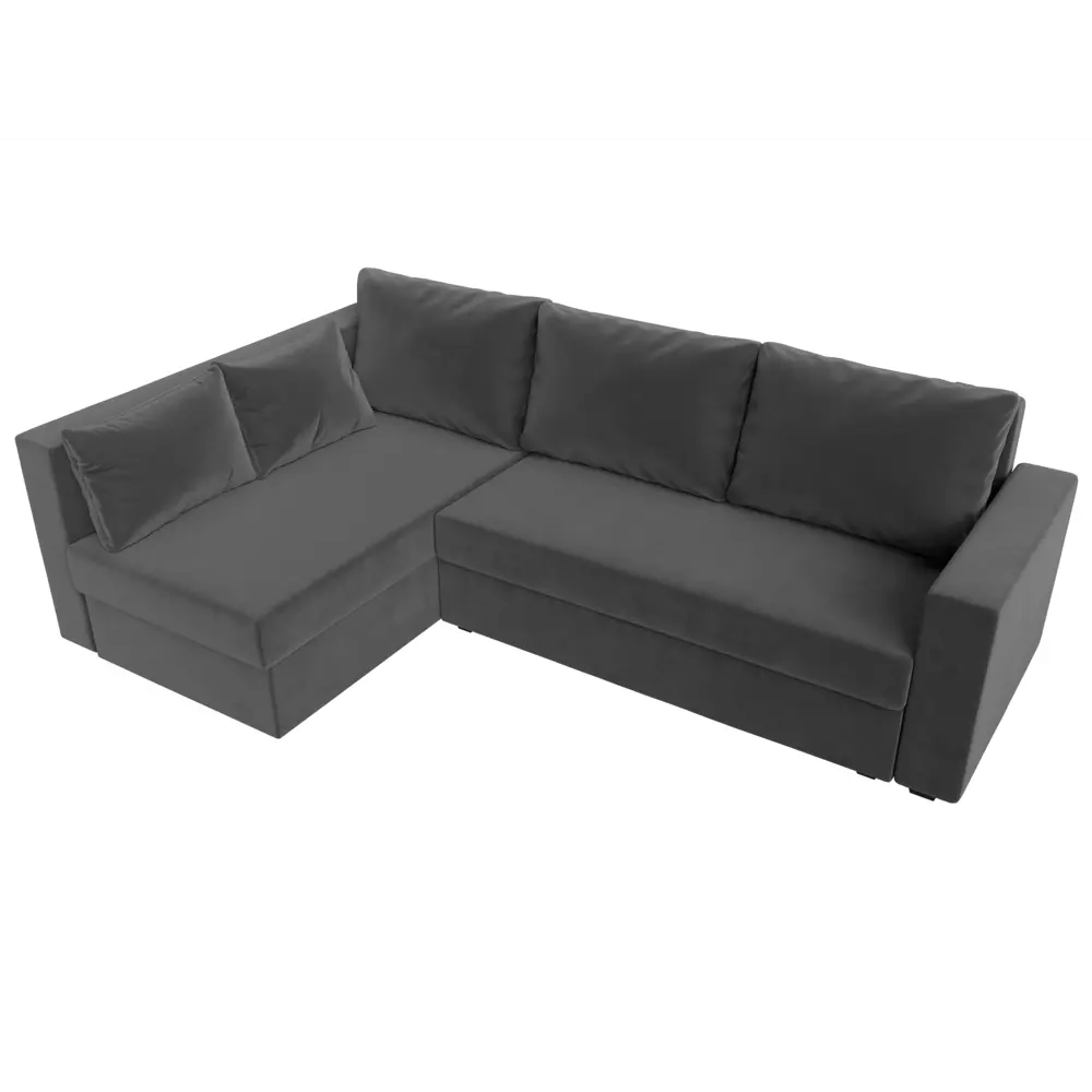 Фото 6 Диван раскладной Лига диванов 112525L_спб 226x90x140 см велюр цвет серый