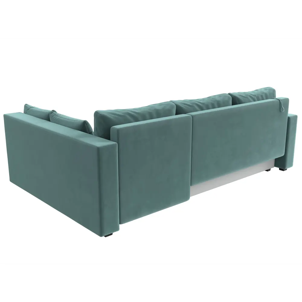 Фото 5 Диван раскладной Лига диванов 112521_спб 226x90x140 см велюр цвет бирюзовый